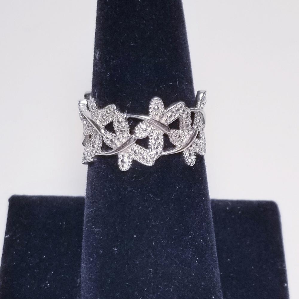 Sterling silver dragonfly band ring
